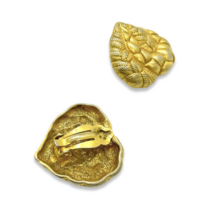 Guy Laroche Vintage golden braided heart earrings from GIGI PARIS