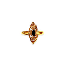 Load the image in the gallery, Pretty marquise ring with black and white diamonds