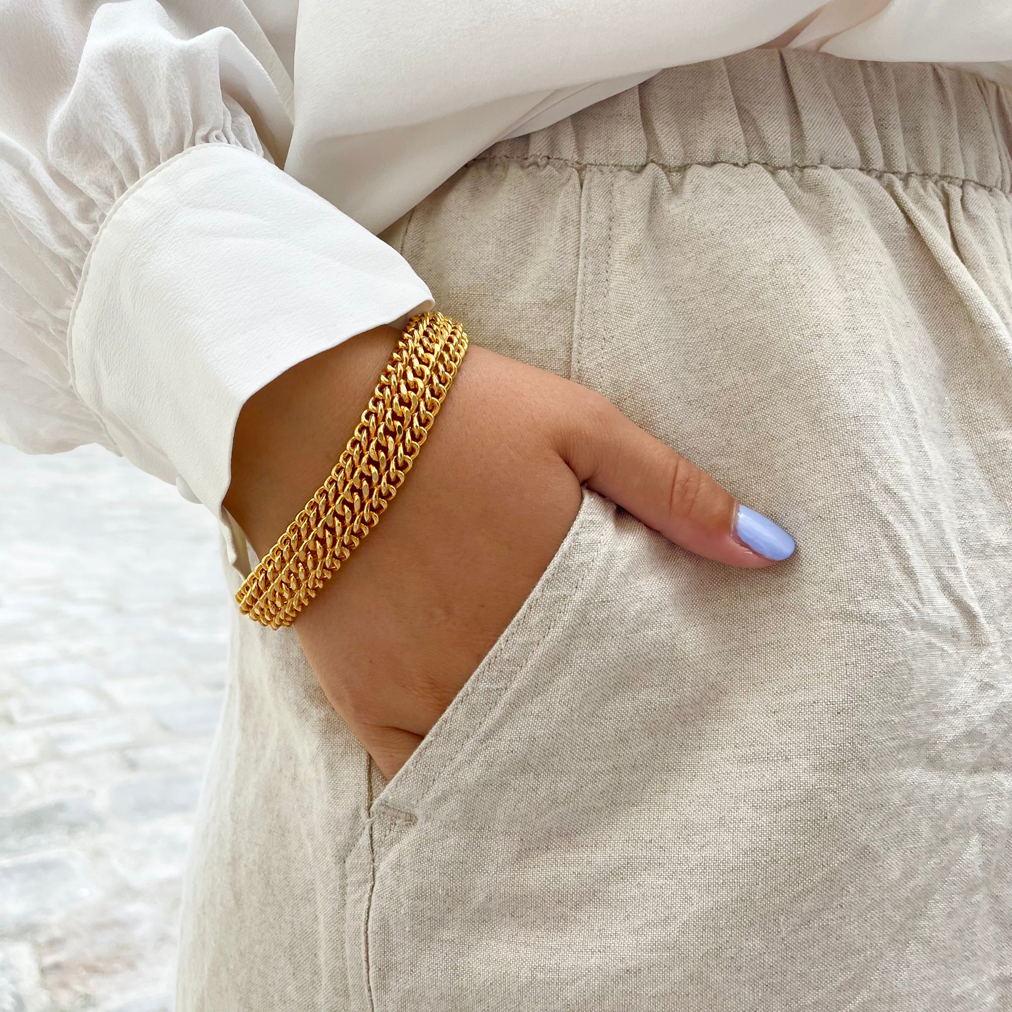 Bracelet 3 mailles gourmettes vintage de chez GIGI PARIS