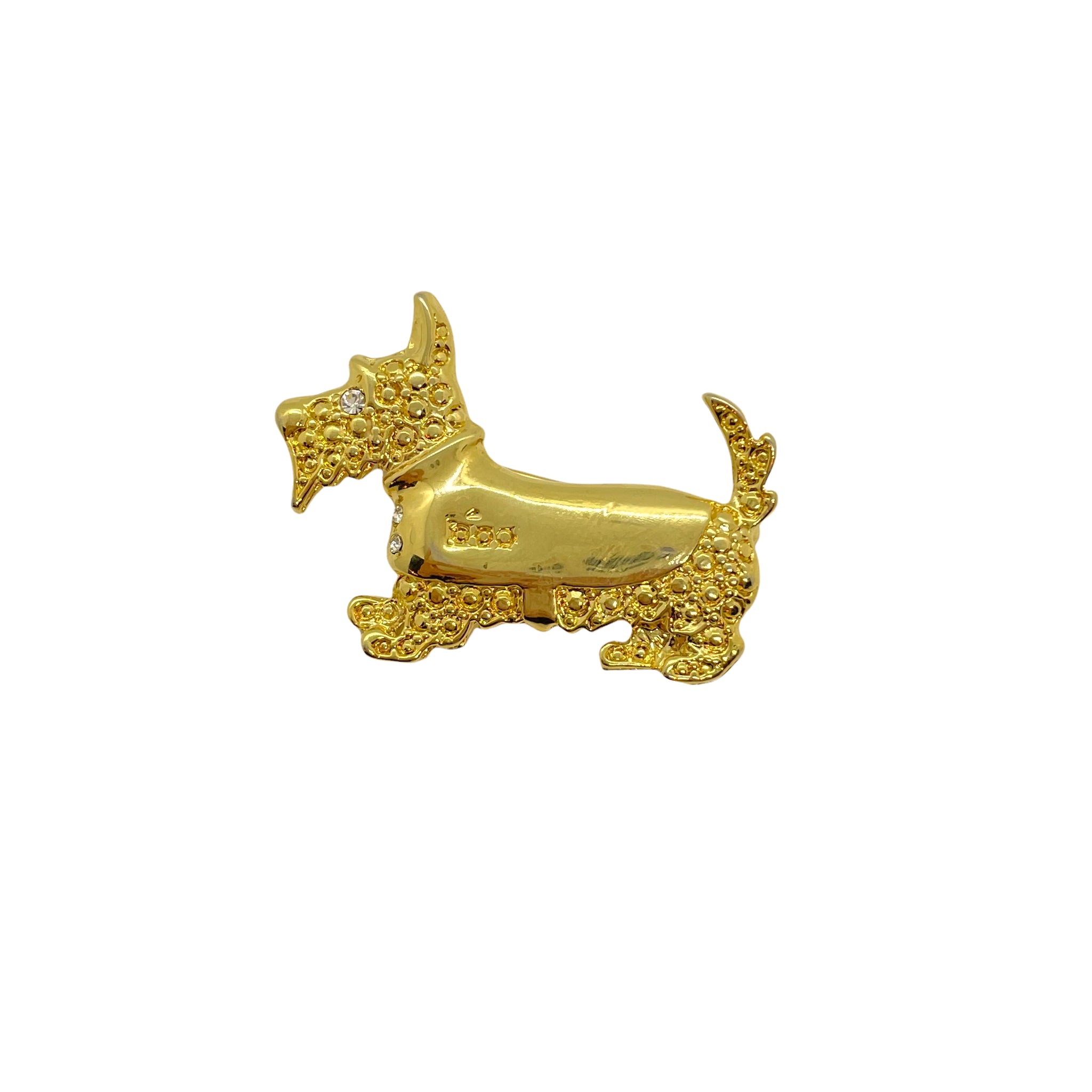 Broche dorée petit chien vintage de chez GIGI PARIS